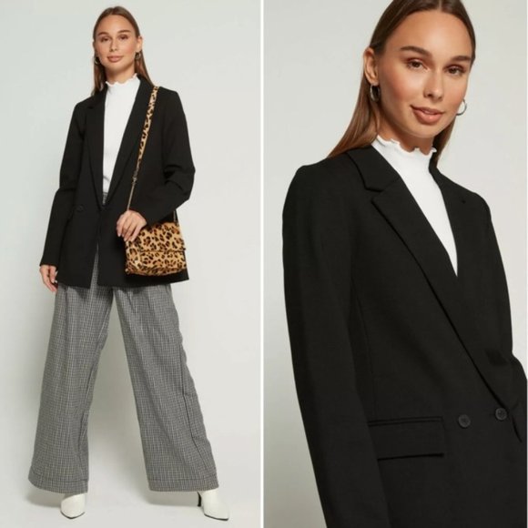 GAP Jackets & Blazers - Gap Classic True Black Girlfriend Double Breasted Fall Blazer Jacket Size 2